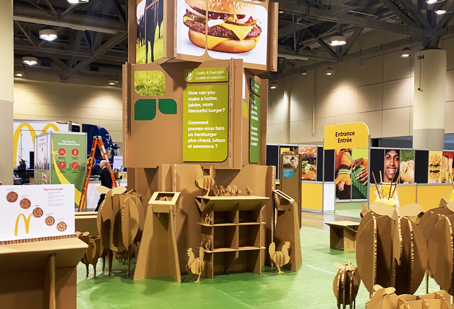 Large exhibit display made with recyclable Falconboard including 3D farm animals
